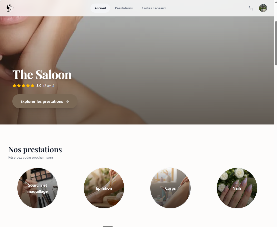 Exemple de site personnalisé pour un salon de beauté