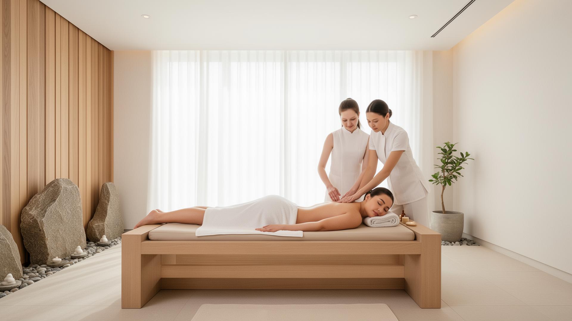 Thérapeute spa utilisant le logiciel de réservation Madyis