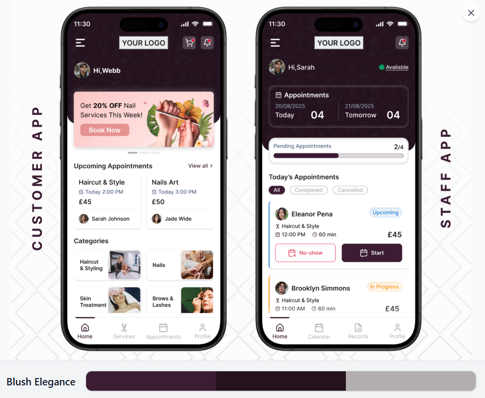 Blush Élégance - Application Client et Staff
